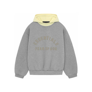 SS24 Hoodie Dark Heather Oatmeal/Garden Yellow