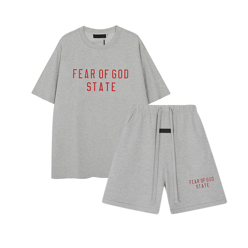 ESSENTIALS FW24 State Gray — Tee & Shorts