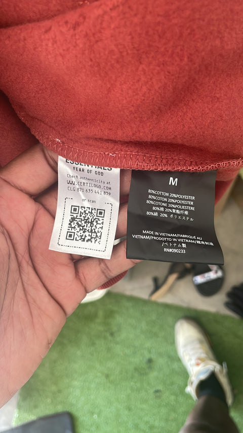 FW24 Essentials  Fleece Hoodie Crimson