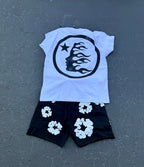 Hellstar Tee + Denim Short set