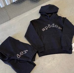 Rhinestone Sp5der Set ‘Black’