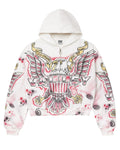 Vale Forever Flag Zip Up ‘White and Red’