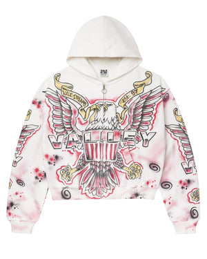 Vale Forever Flag Zip Up ‘White and Red’