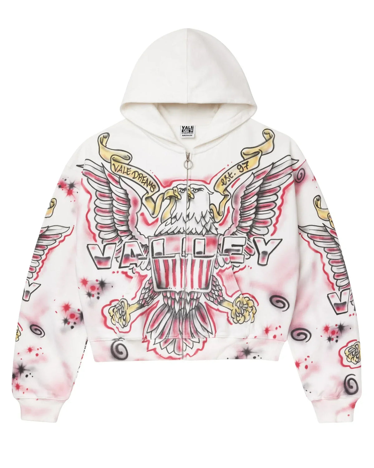 Vale Forever Flag Zip Up ‘White and Red’