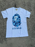 Blue Camo White Ape Tee