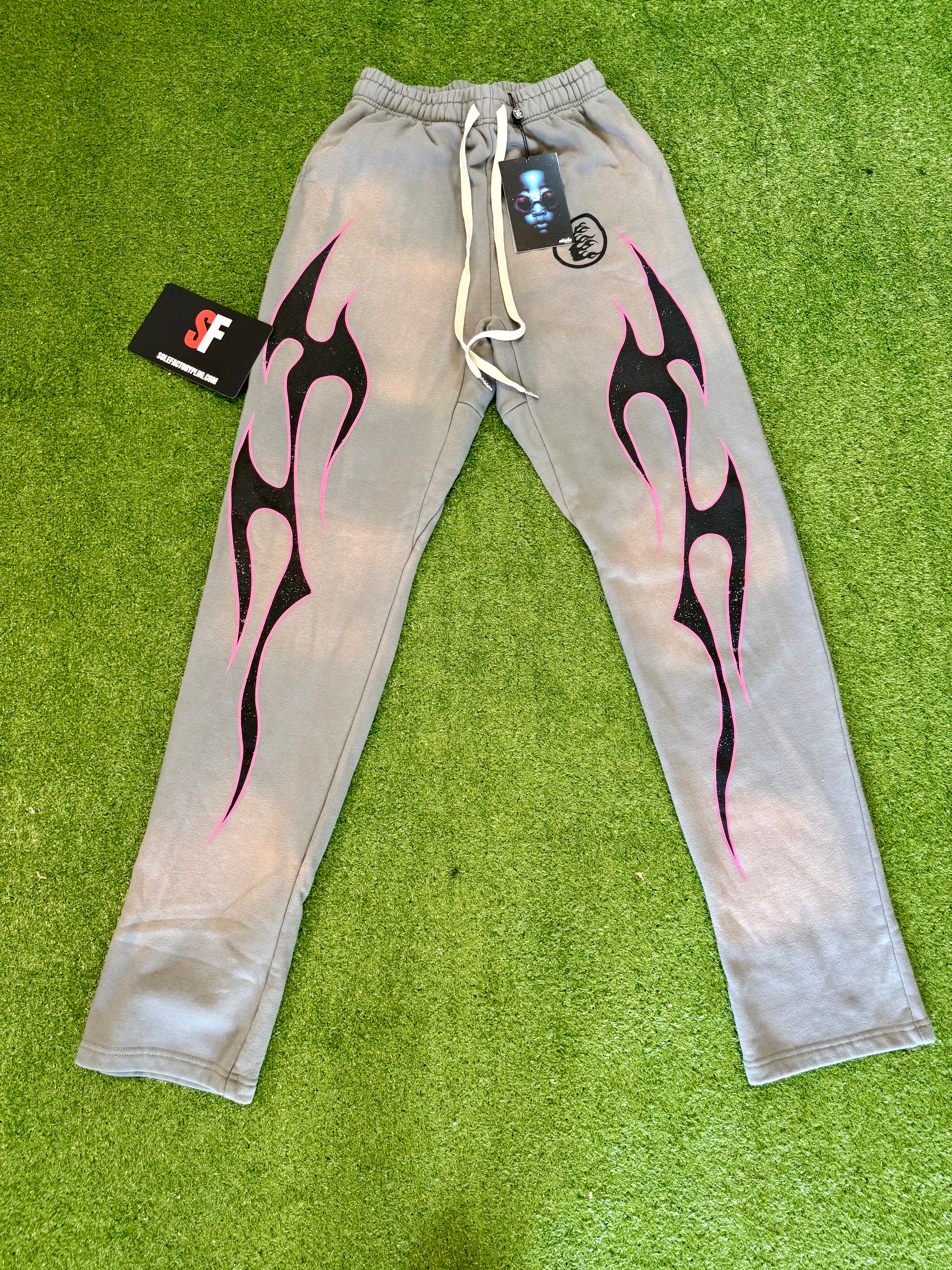 Grey Future Flame Bottom Sweatpants