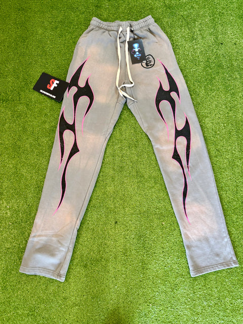 Grey Future Flame Bottom Sweatpants