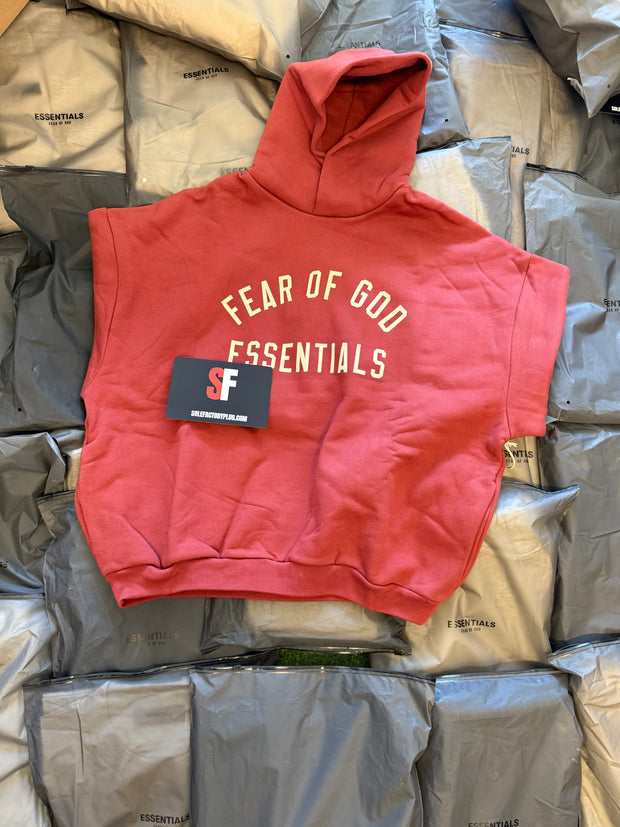 FW24 Essentials  Fleece Hoodie Crimson