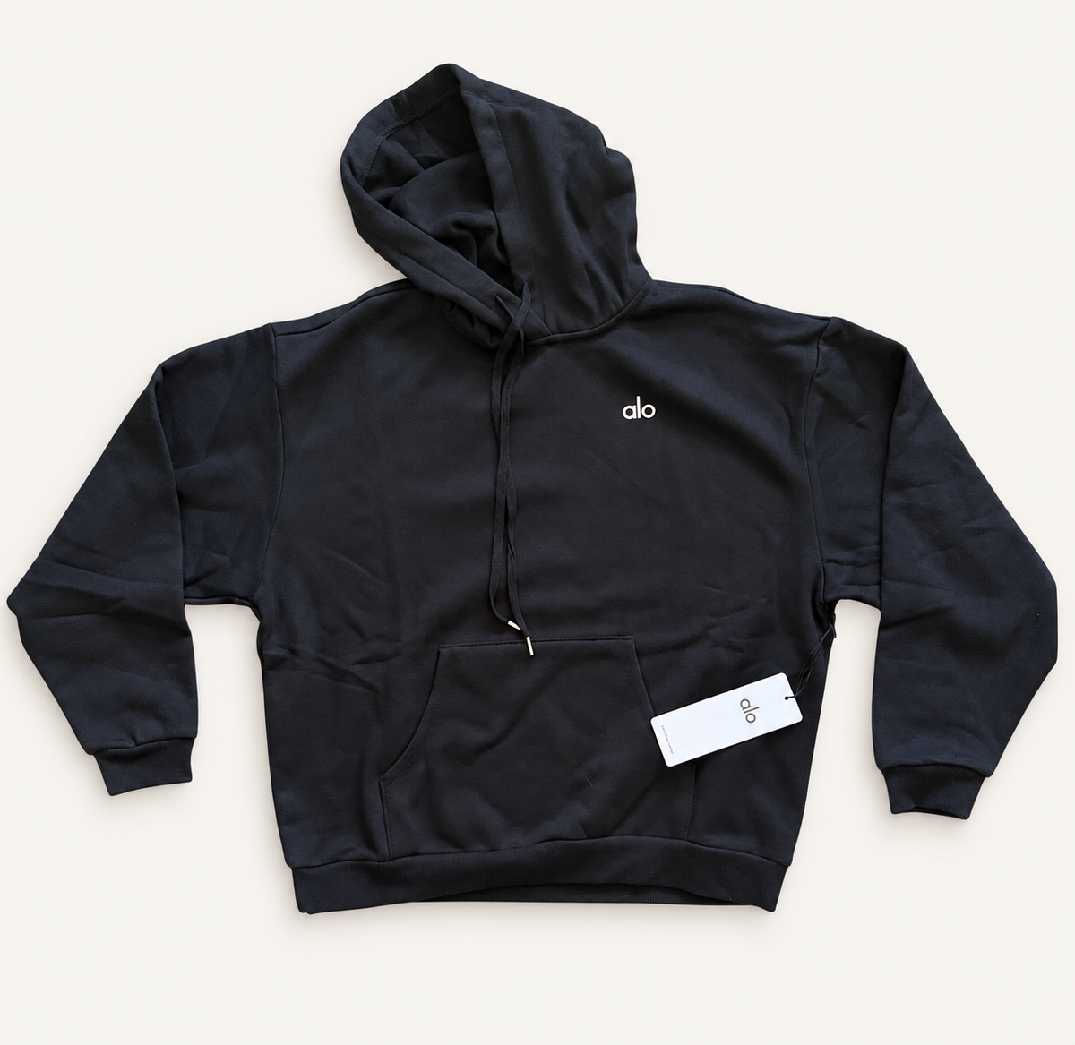 ALO Accolade Hoodie + Straight-Leg Sweatpant Set — Black hoodie