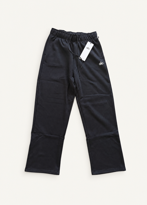 ALO Accolade Hoodie + Straight-Leg Sweatpant Set — Black sweatpant