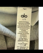 ALO Accolade hoodie — Athletic Heather — size L and fabric label