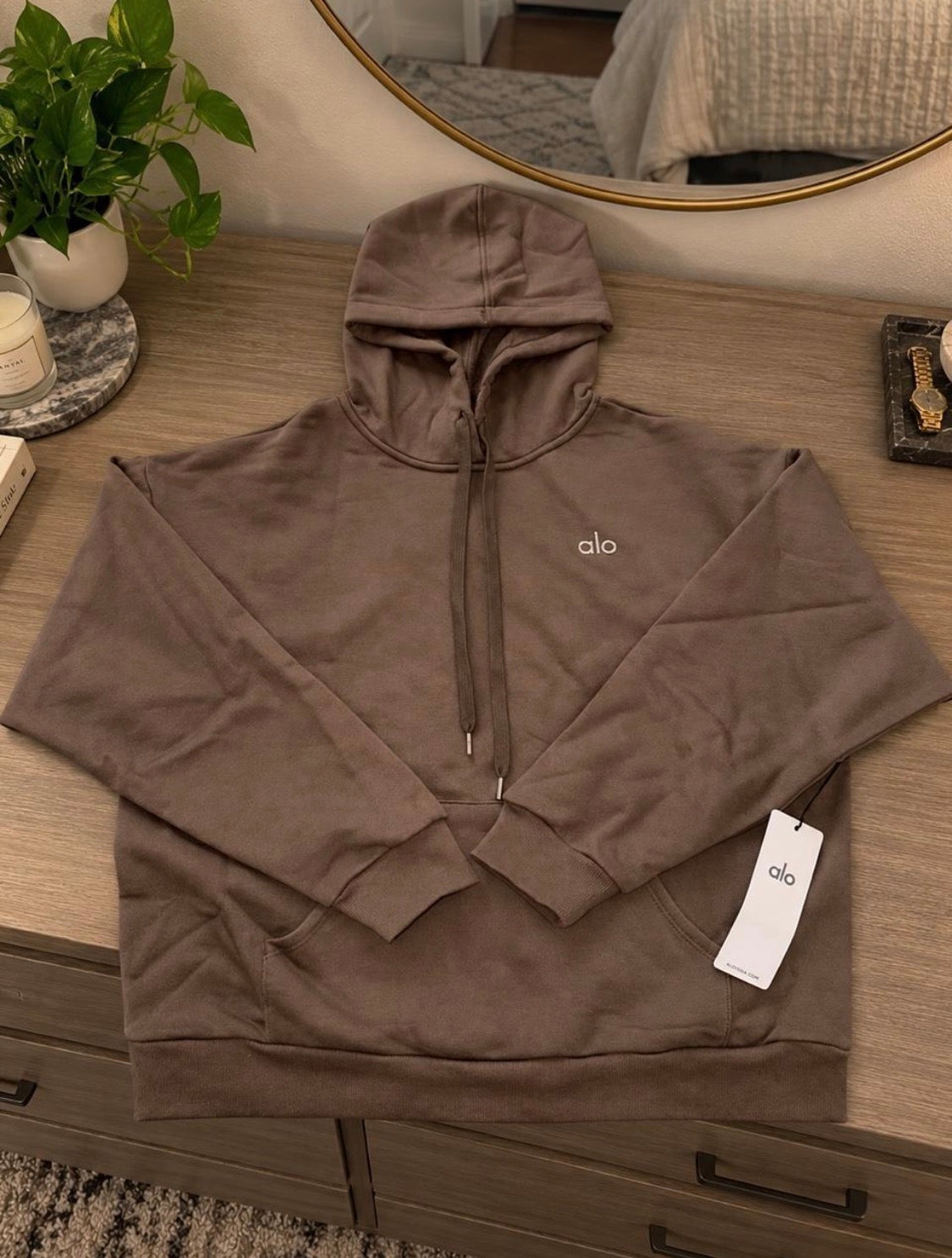 ALO Accolade hoodie — Espresso — front