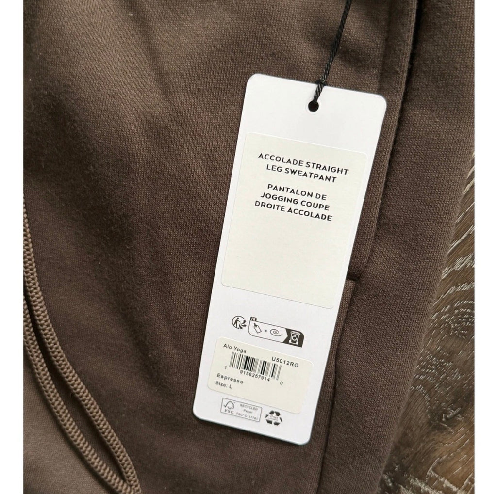 ALO Accolade pants — Espresso — hangtag size L